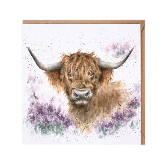 'Highland Heathers' Highland Cow Card