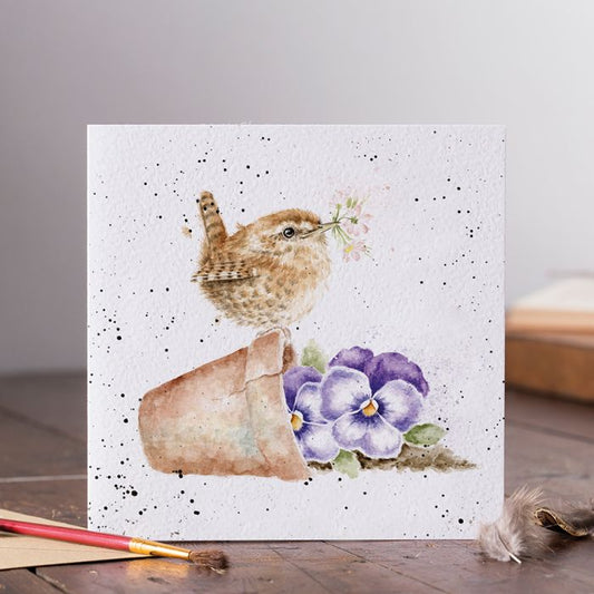 'Pottering About' Wren Card